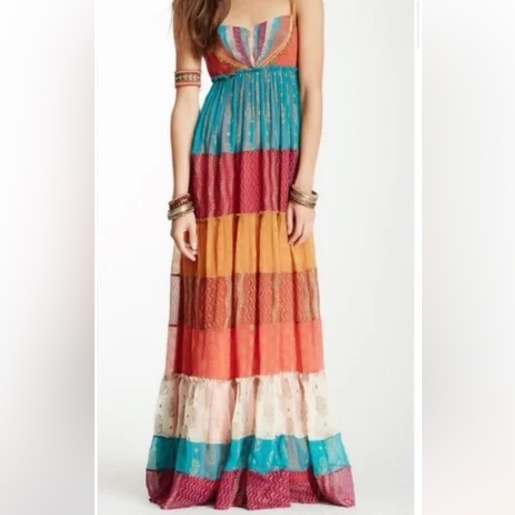 Vibrant Patchwork Maxi Dress